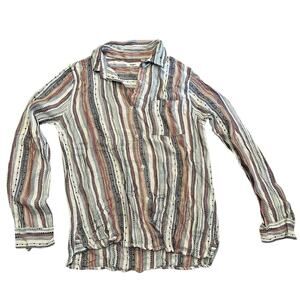 NWOT Anthropologie Dylan Valentina Lux Slub Striped Button Down Size S